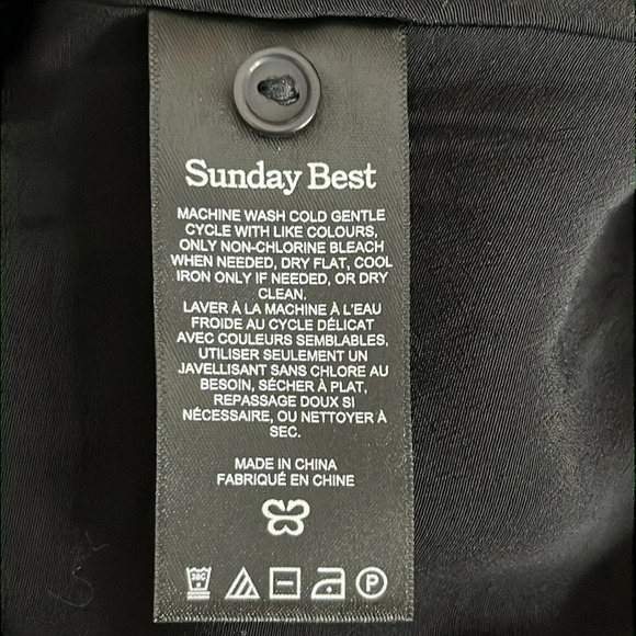 Aritzia Sunday Best Grayson Long Sleeve V Neck Mini Dress in Noir - NEW - Size 8 - Picture 7 of 9